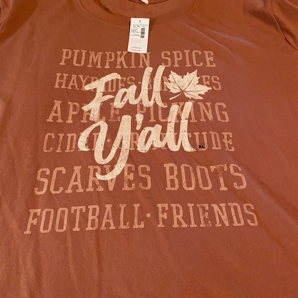 Maurices Terracotta Graphic Tee Size XL. NWT - Picture 2 of 8